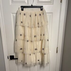 Midi Tulle Skirt with Sequin Stars